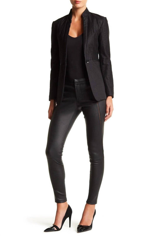 David Lerner - Stitched Real Lamb Leather Leggings