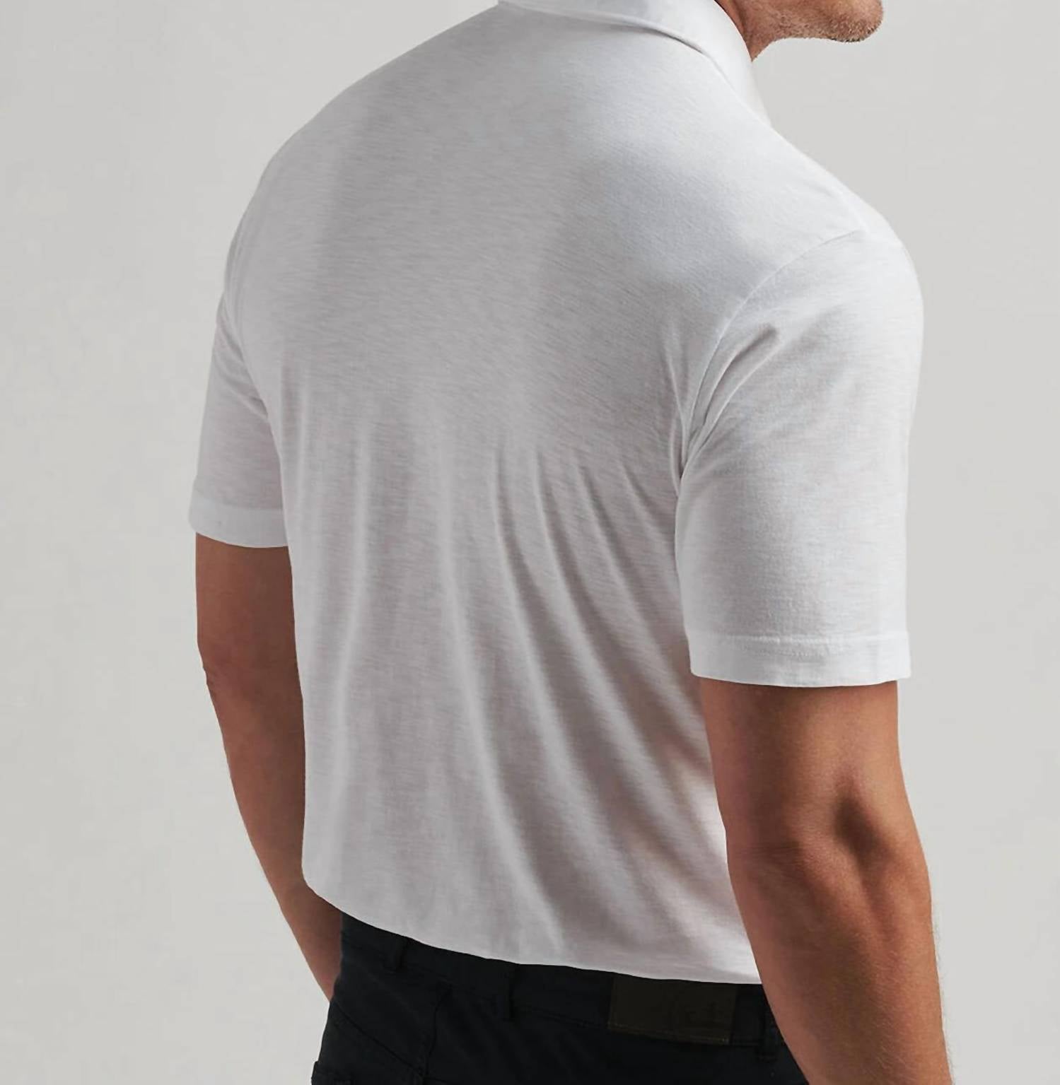 PETER MILLAR JOURNEYMAN SHORT SLEEVE POLO in white - men's shirt - detail view