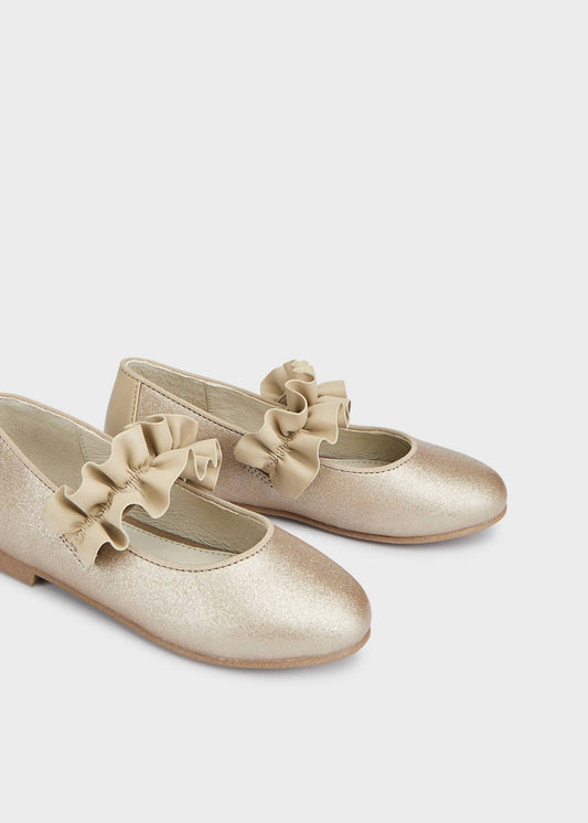 Mayoral - Kid's Metallic Peplum Strap Flat