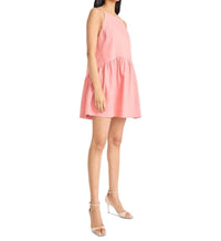 Donna Morgan Square-neck Sleeveless Mini Dress in apricot - women's dress - detail view