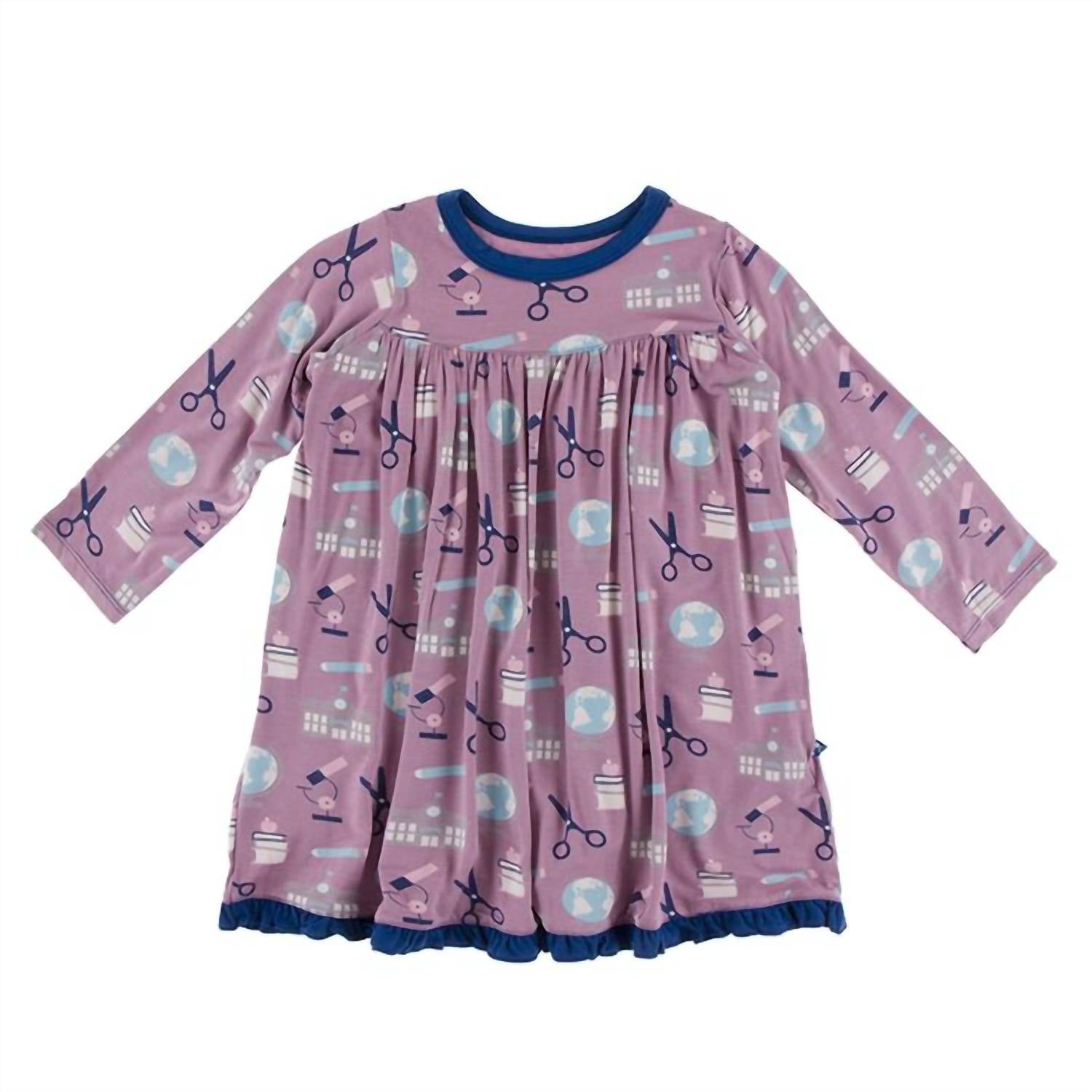 Kickee - Girls' Classic Long Sleeve Swing Dress