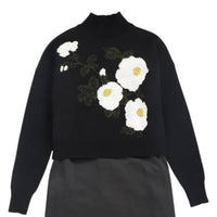 Valentina - Girls Flower Embroidered Sweater Maxi Dress