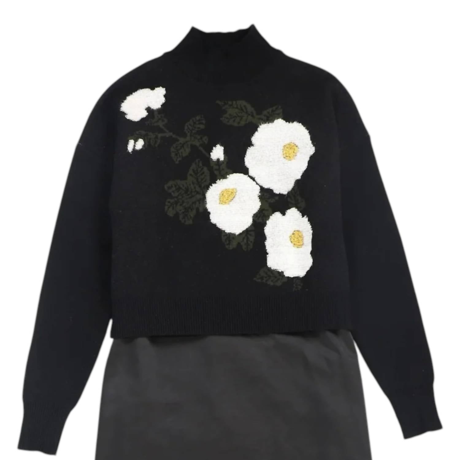 Valentina - Girls Flower Embroidered Sweater Maxi Dress