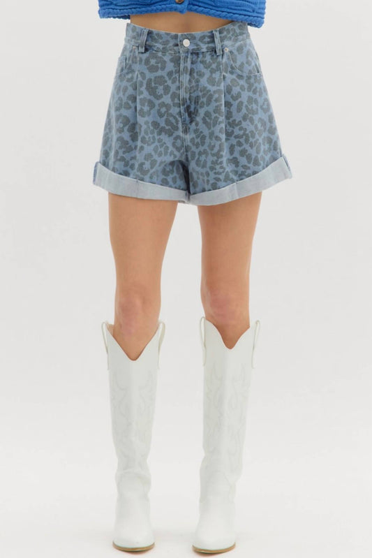 Entro - Denim High Waisted Shorts