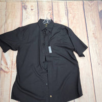 F/X Fusion Short Sleeve Button Up Shirt in black - men's shirt - detail view