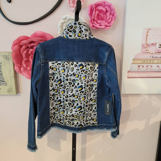 Apny - Leopard Back Denim Jacket