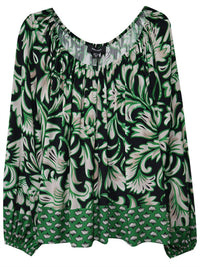 Karen Kane - Emerald Border Floral Print Blouse