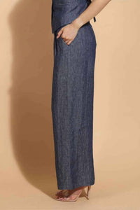 Jessie Liu - Linen Twill Wide Leg Pants