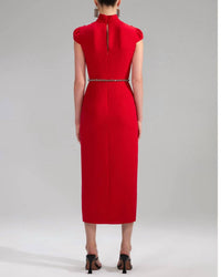 Self-Portrait - Crepe Ruched Midi Dress