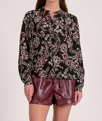 Elan - Paisley Flowy Blouse