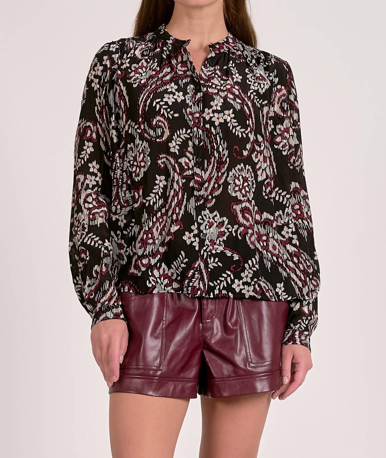 Elan - Paisley Flowy Blouse