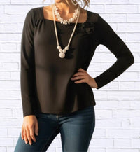 Diva Usa - Elizabeth Square Neck Long Sleeve Top