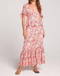 Saltwater Luxe - Floral Button Up Midi Skirt