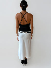 Malibu Road - Luna Satin Midi Skirt