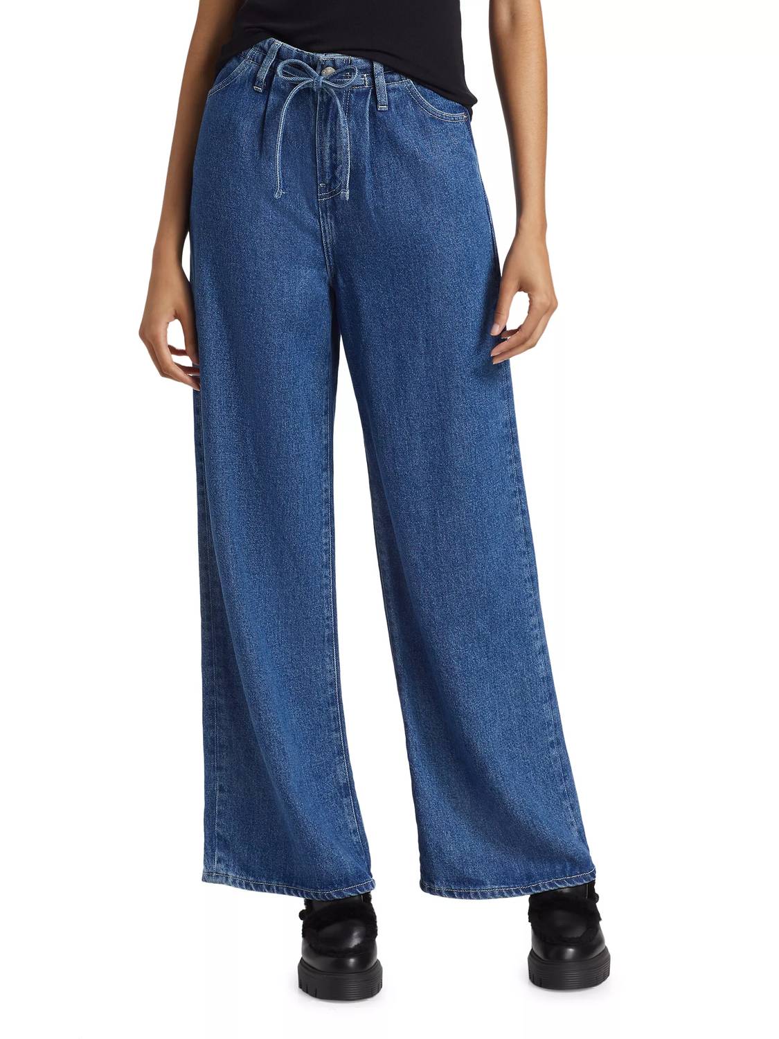 Frame - Super Drape Drawstring Wide Leg Jean