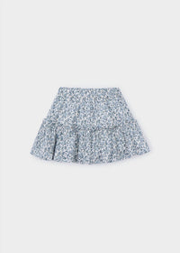 Mayoral Kid's Floral Printed Mini Skirt in sky blue - kids' skirt