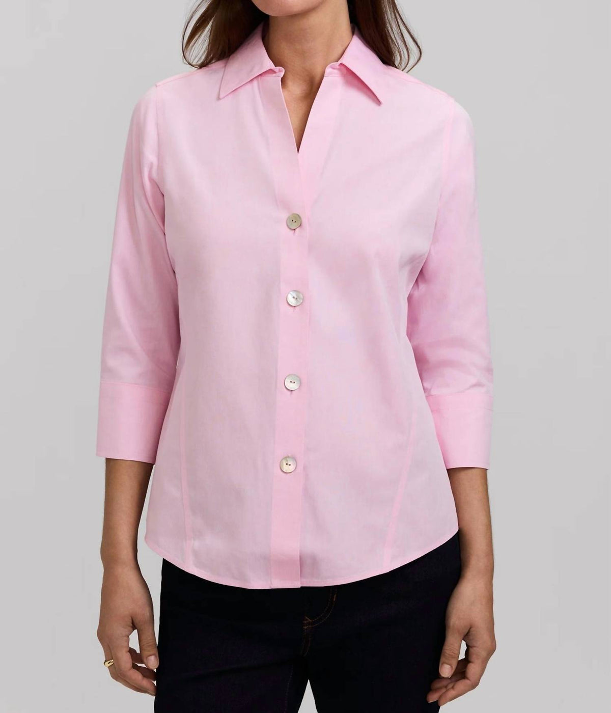 Foxcroft - Paityn No Iron 3/4 Sleeve Top