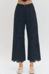 Entro - Fleur Eyelet Embroidered Vest & Pant Set