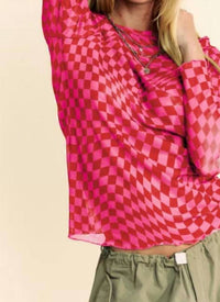 Davi & Dani - Checkered Burnout Top