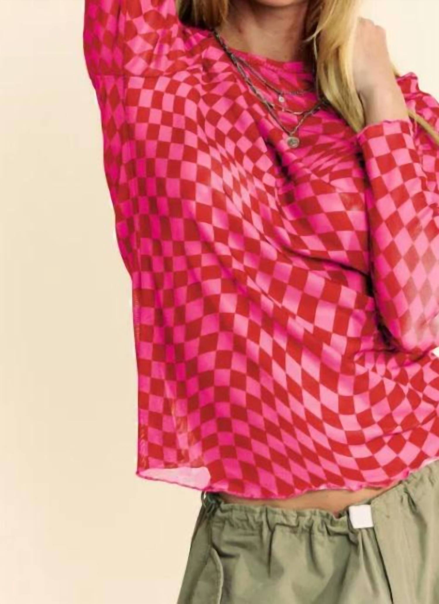 Davi & Dani - Checkered Burnout Top
