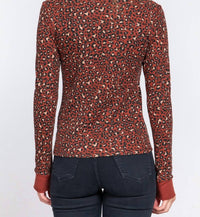 Active Usa - Printed Thermal Knit Top