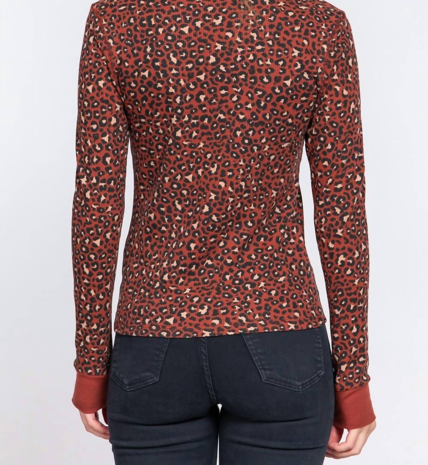 Active Usa - Printed Thermal Knit Top