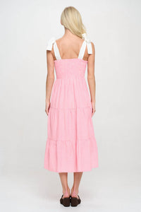 Meet Me In Santorini - Sutton Striped Midi Dress With Tie Straps