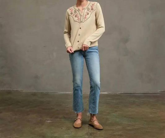 Raisonnel - Embroidered Bead Detail Knit Cardigan