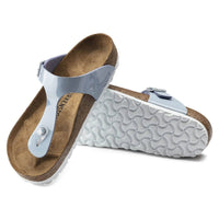 BIRKENSTOCK Women's Gizeh Patent Leather Sandals in dove blue - women's sandal - detail view