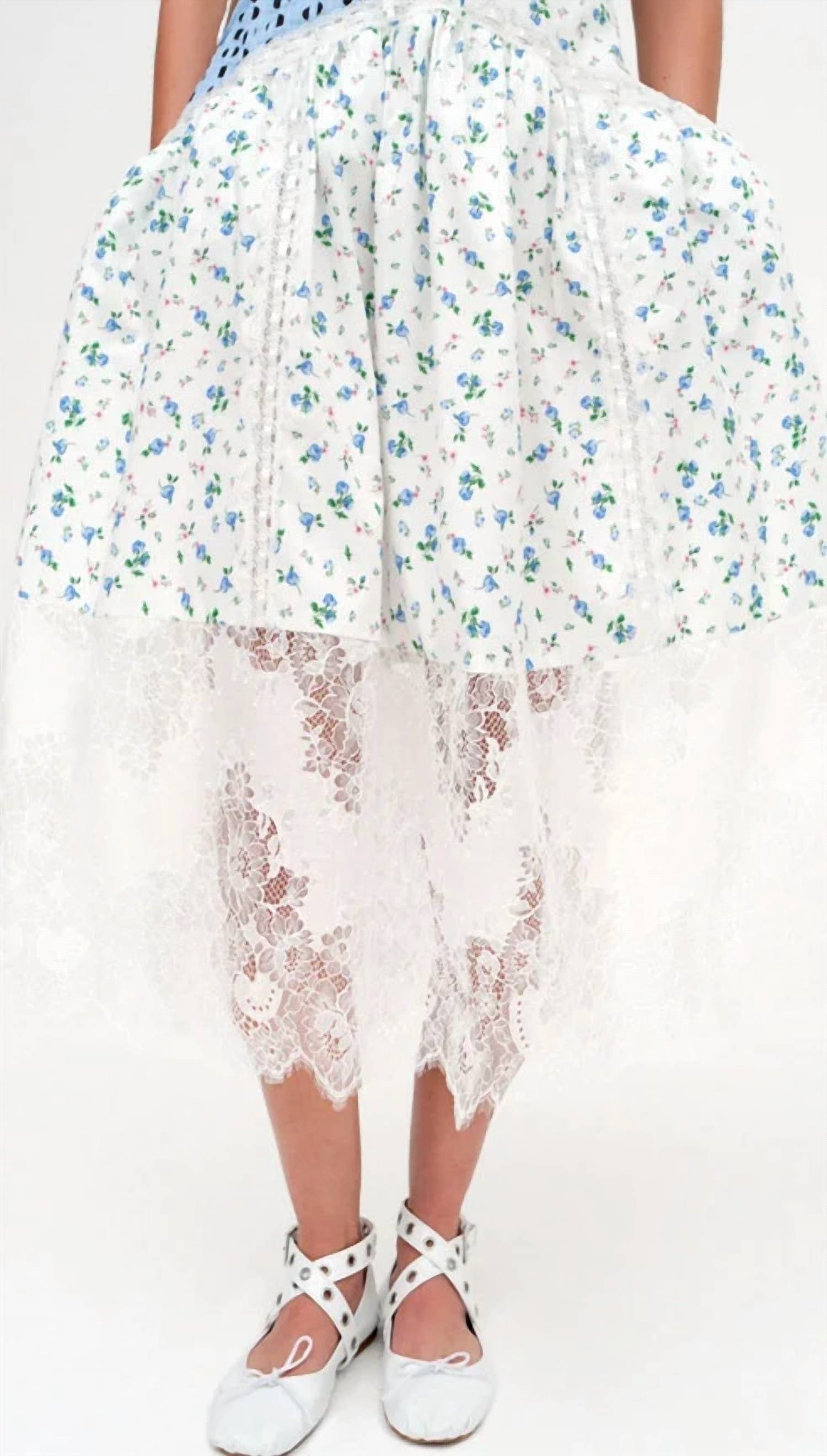 For Love & Lemons - Colby Patchwork Midi Dress