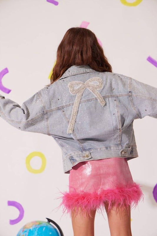 Lola + The Boys - Crystal Bow Denim Jacket