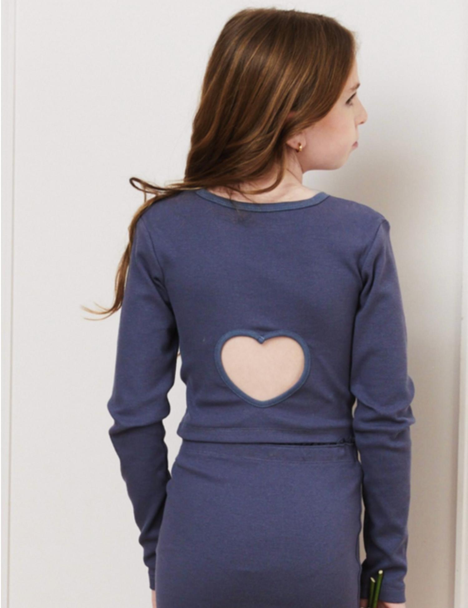Theme - Sloane Long Sleeve Heart Cut Out Top
