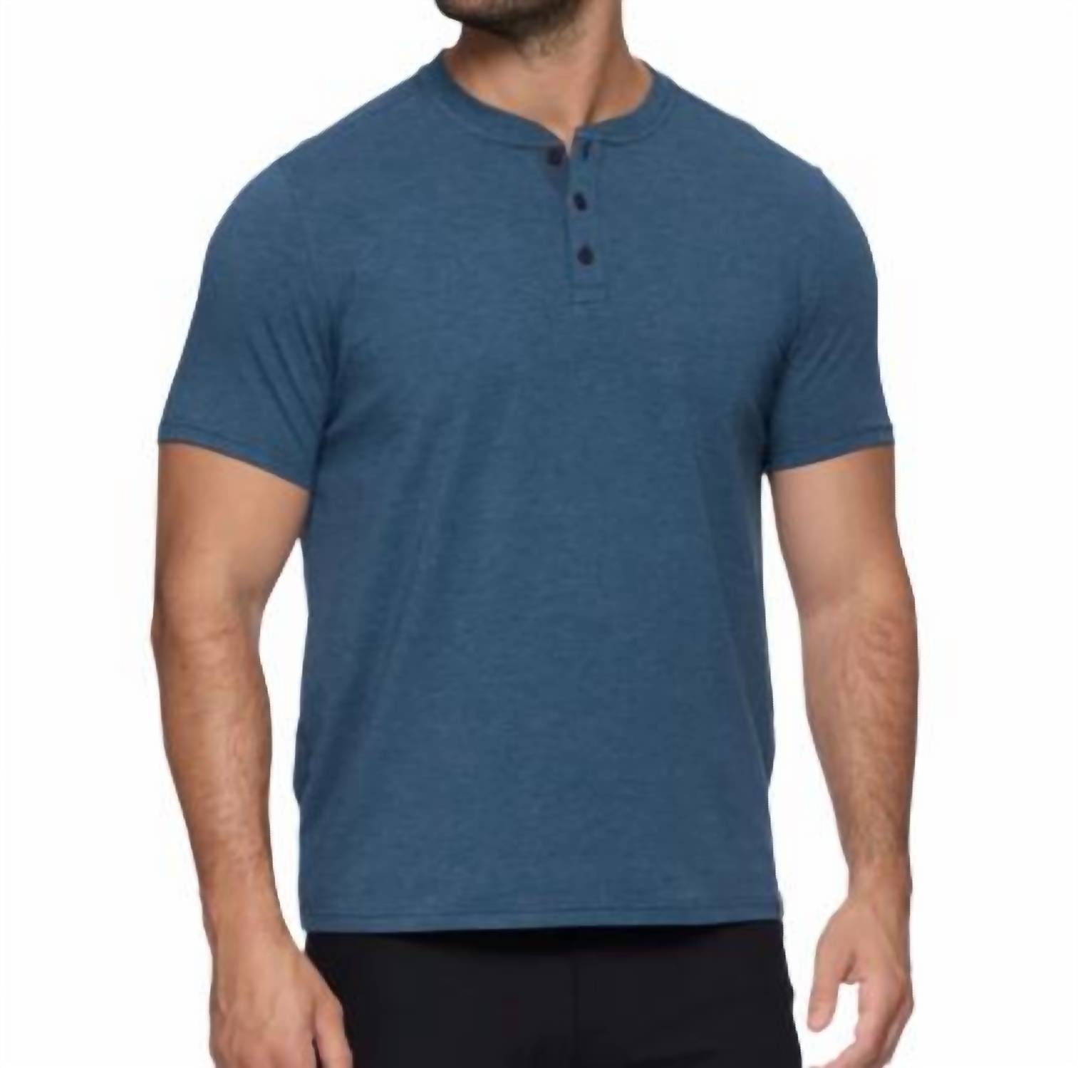 Flags & Anthem - Essential Stretch Comfort Short Sleeve Henley Shirt