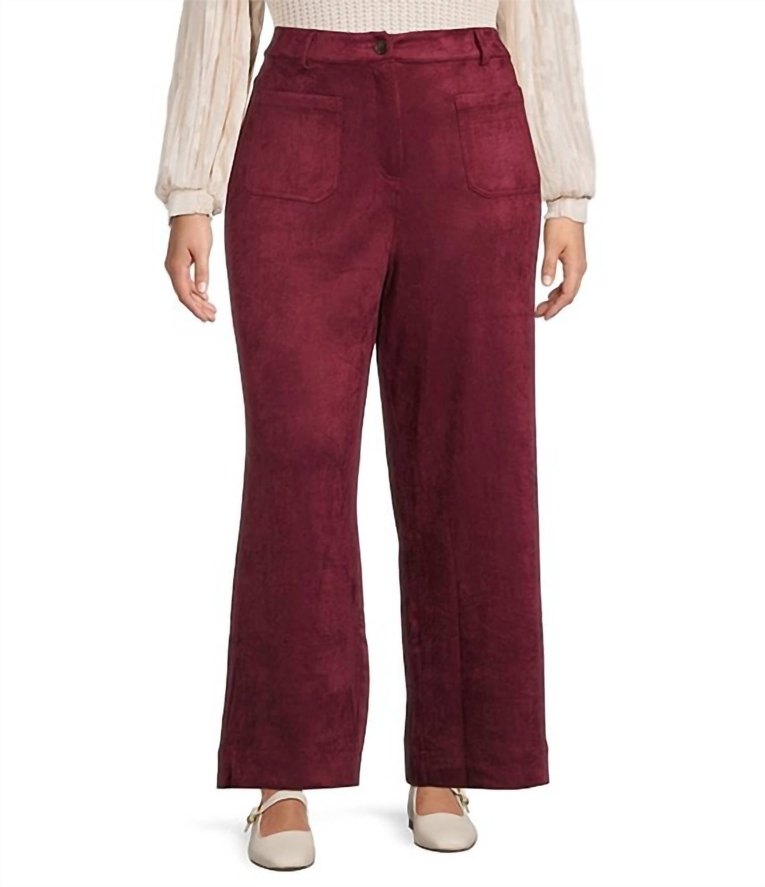 Skies Are Blue - Faux Suede Wide Leg Pants