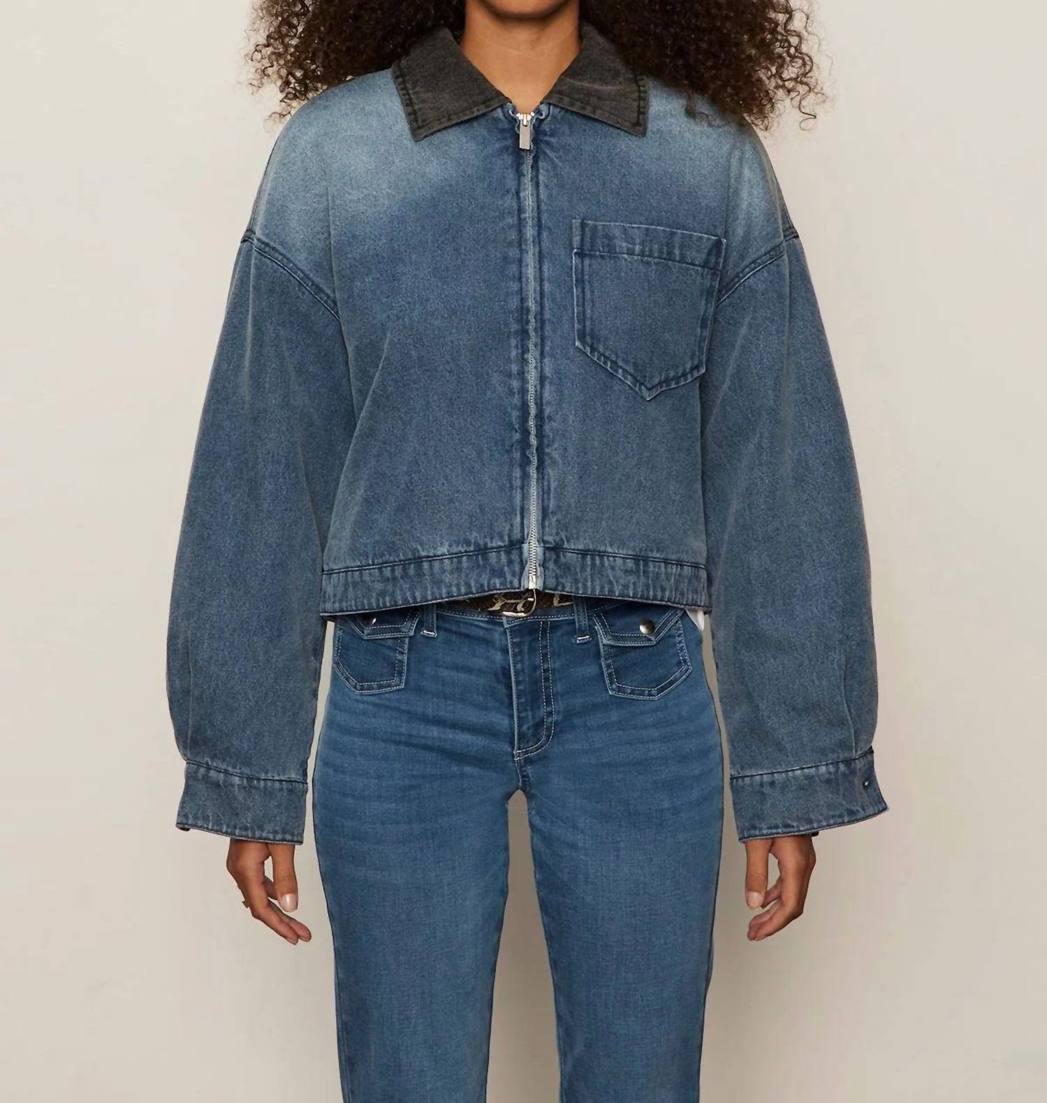 Sanctuary Ridge Sherpa Lined Jacket in blue - women's jacket
