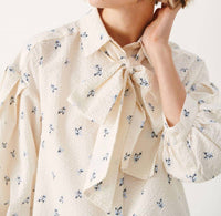 Part Two - Ninea Textured Tie Neck Blouse