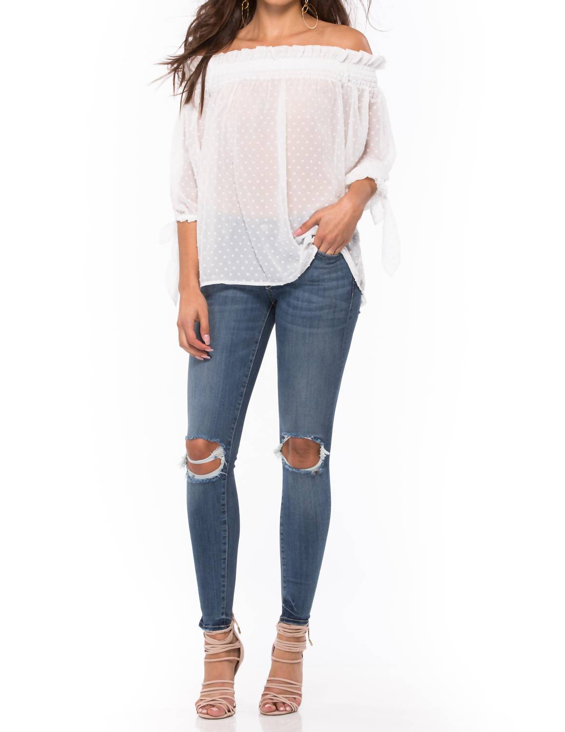 Beach Riot Sienna Top in white - women's blouse - view 4