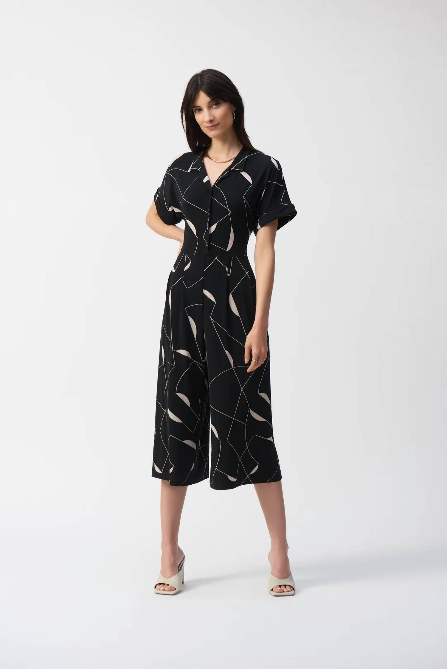 Joseph Ribkoff - Geometric Print Culotte Jumpsuit