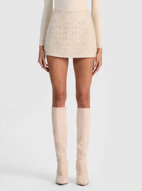 Alice + Olivia - Rubi Embellished Tweed Mini Skirt