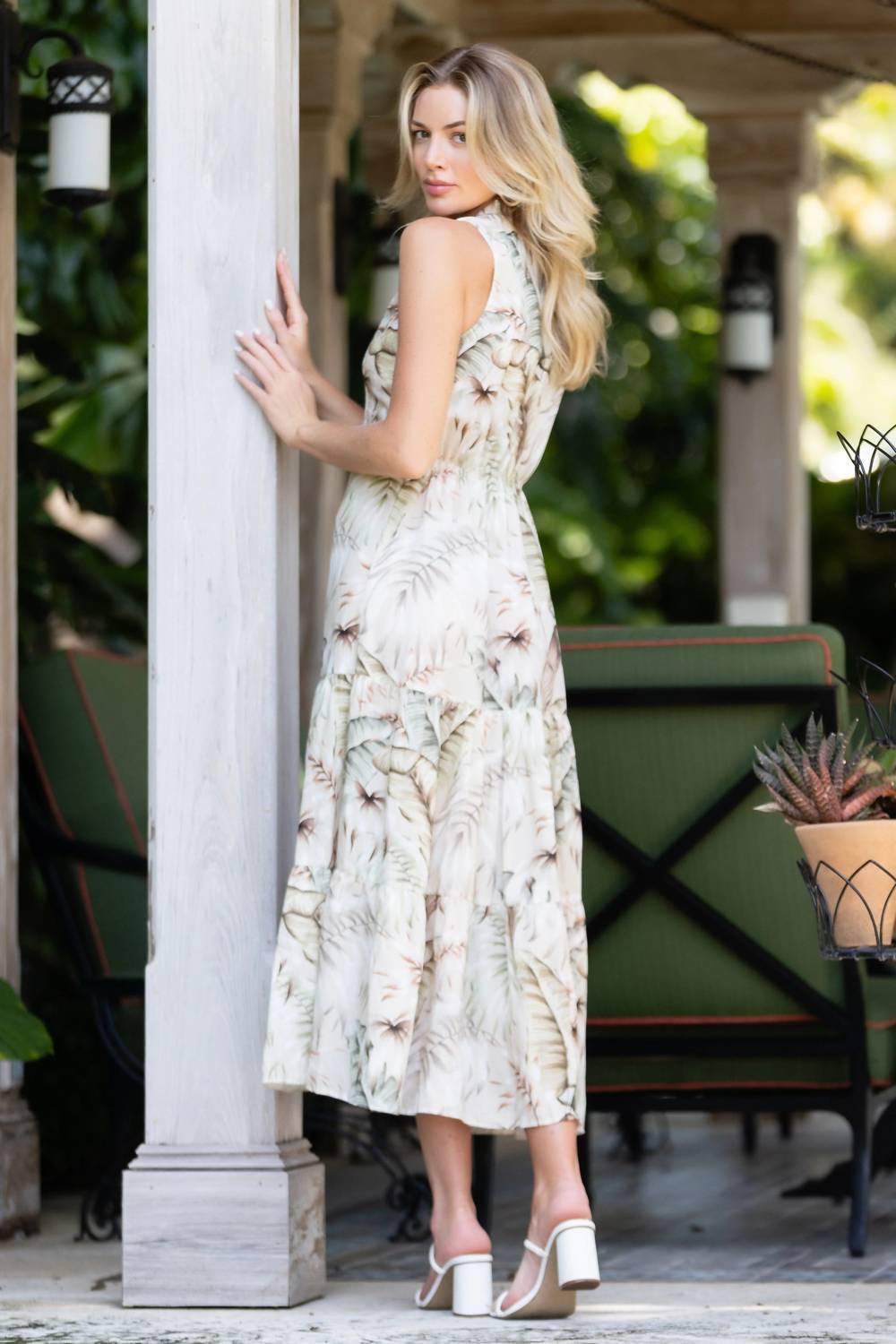 Walker & Wade Women's Harper Dress in island escape taupe - women's dress - alternate view