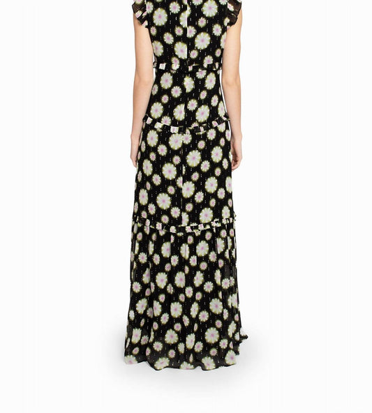 Nicole Miller - Hazy Daisy Ruffle Maxi Dress