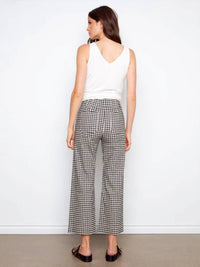 Charlie B - Gingham Wide Leg Pant With Patch Pockets