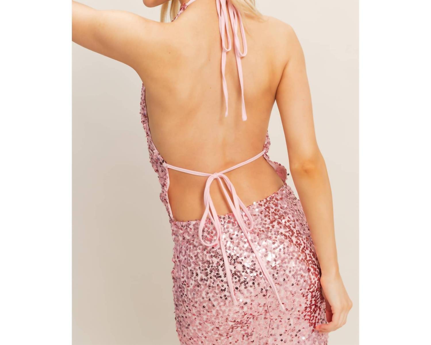 Hyfve - Sequin Halter Mini Dress