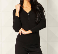 Angel Apparel - Zip V-neck Top