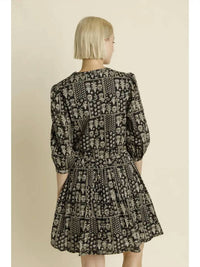 Aureum - Printed Mini Dress With Ties