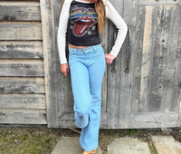 Rowdy Sprout - Girls Rolling Stones Rib Long Sleeve Baseball Tee