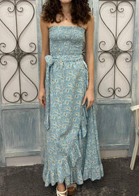 Skemo - Strapless Floral Long Dress