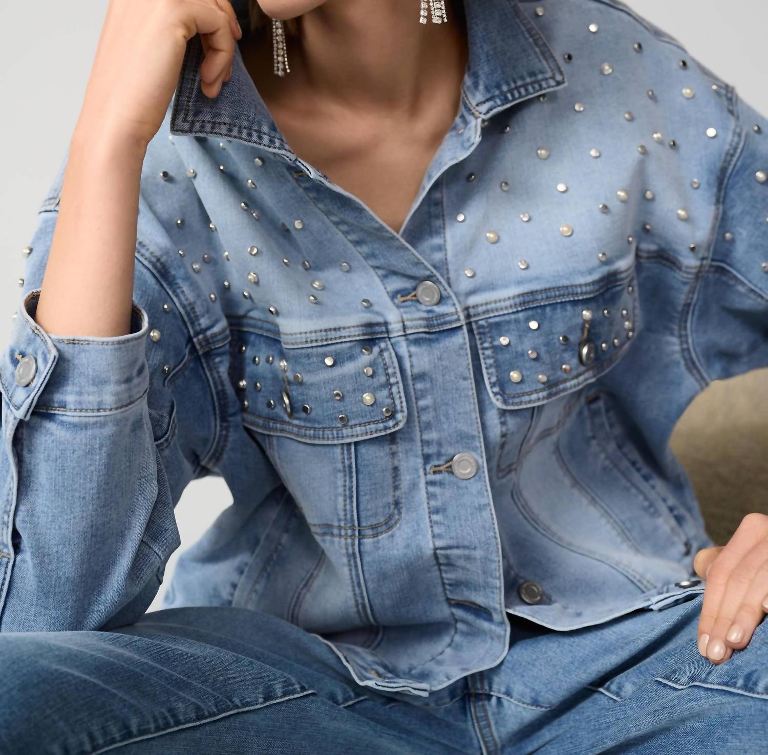 Joseph Ribkoff - Pearls And Studs Oversized Jacket