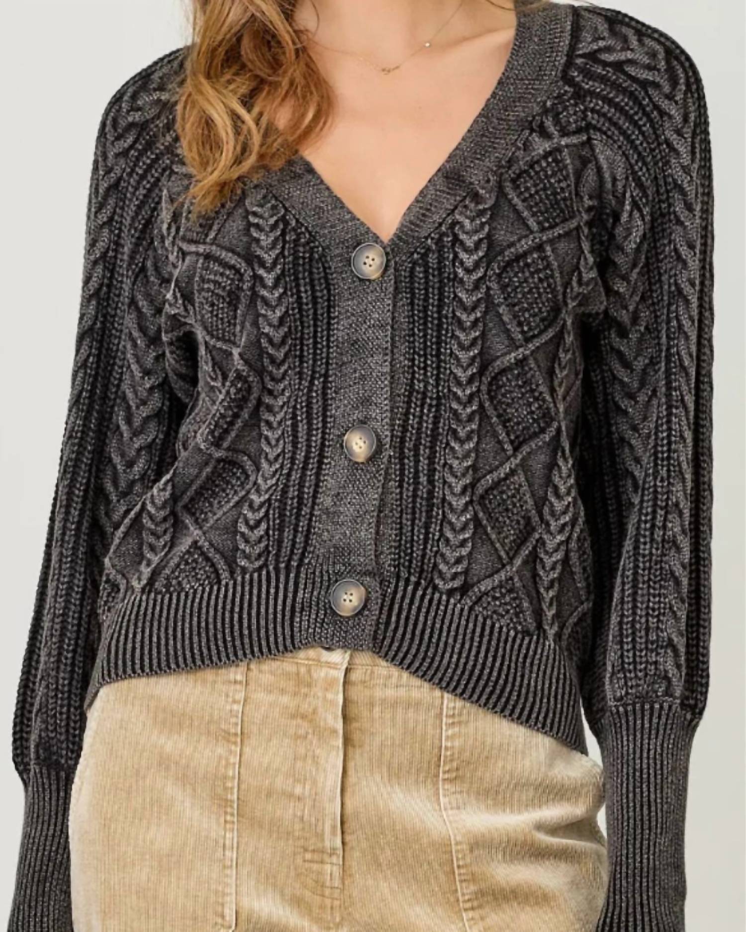 Mystree - Mixed Weave Sweater Cardigan