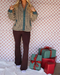 Very J - Women's Fuzzy Checkered Jacket